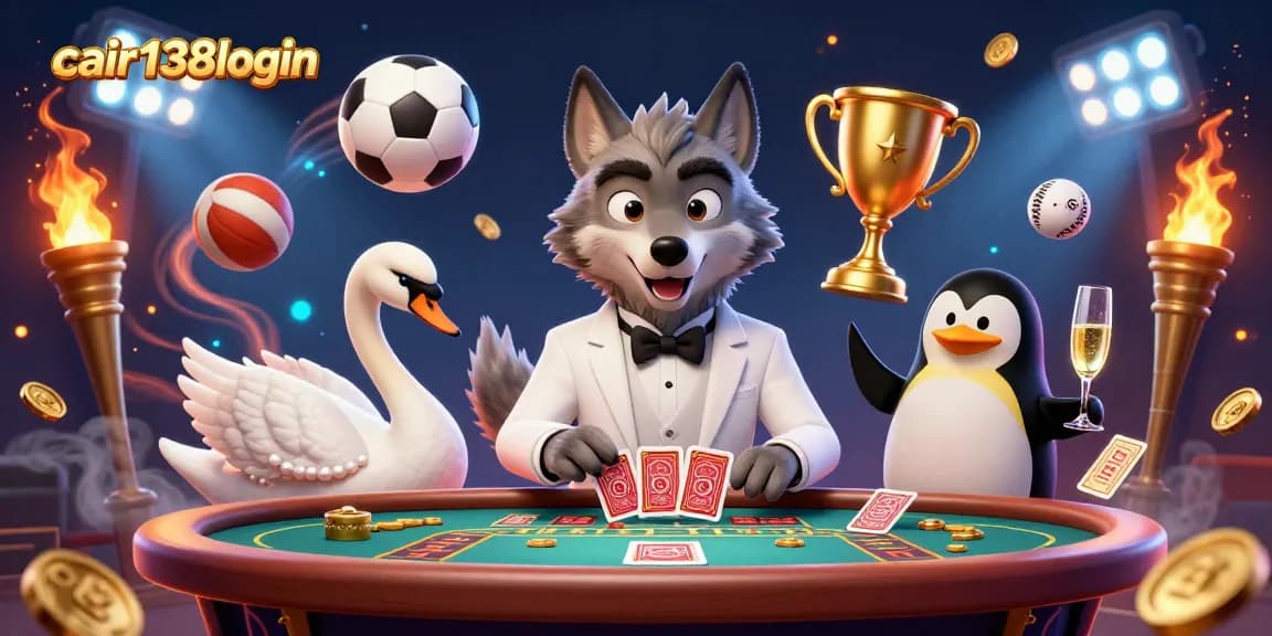 Experience entertainment at cair138login with 3D characters and vibrant casino elements.