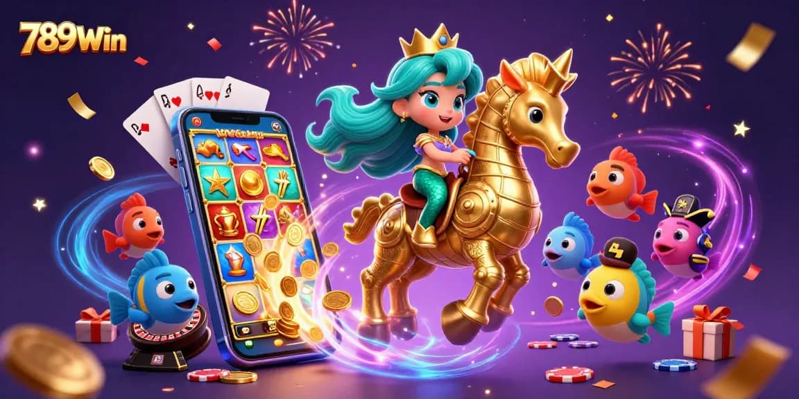 Experience vibrant gameplay excitement with 789Win, as colorful characters join thrilling casino action.
