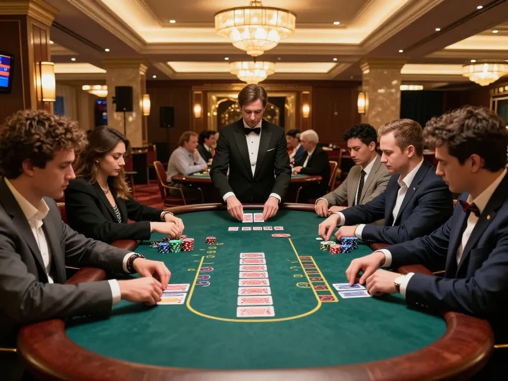 Players engaging in strategic blackjack gameplay at 789win1's upscale casino