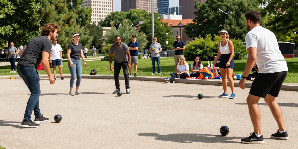 Exciting petanque competition at fopikotabanjarma.org event in urban park.