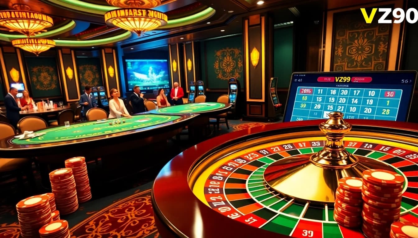 Experience the excitement of gambling as you Truy cập VZ99 with elegant casino tables and rich decor.