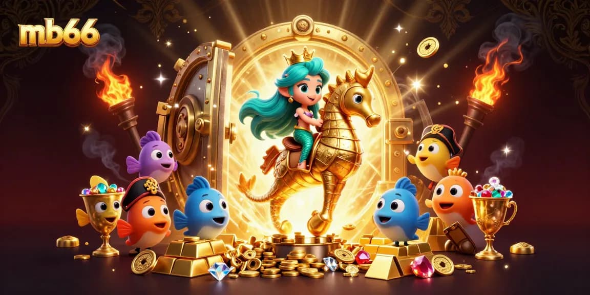 Engage in thrilling wins with mb66 in a vibrant casino adventure featuring a mermaid and treasures.