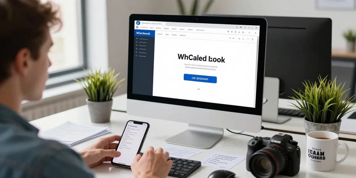 Using a phone number checker UK tool on a modern desktop setup for scam detection.
