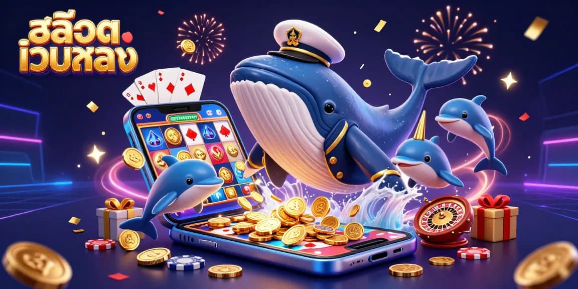Experience exhilarating wins with สล็อตเว็บตรง in a vibrant 3D casino scene full of action.