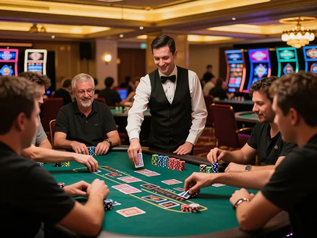 Players enjoying an intense game of blackjack at BL555 casino, showcasing strategic gameplay.