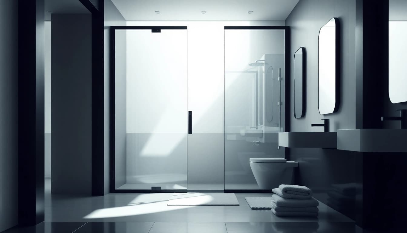 Showcase of black frame shower doors highlighting their modern design and sleek aesthetics.