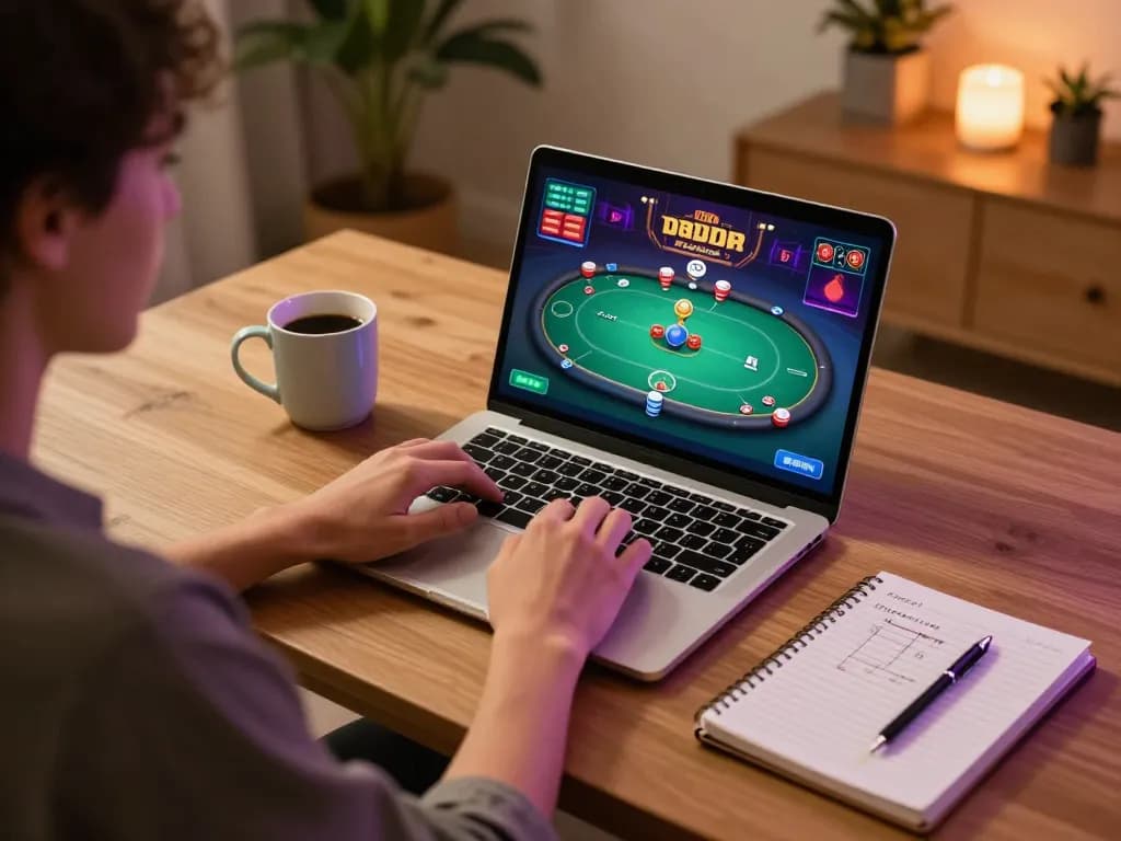 Experience thrilling online poker gameplay at GG88 with a cozy at-home setup.