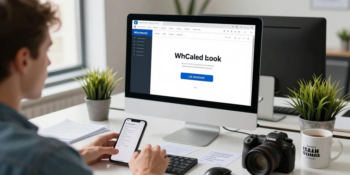 Using a phone number checker UK tool on a modern desktop setup for scam detection.