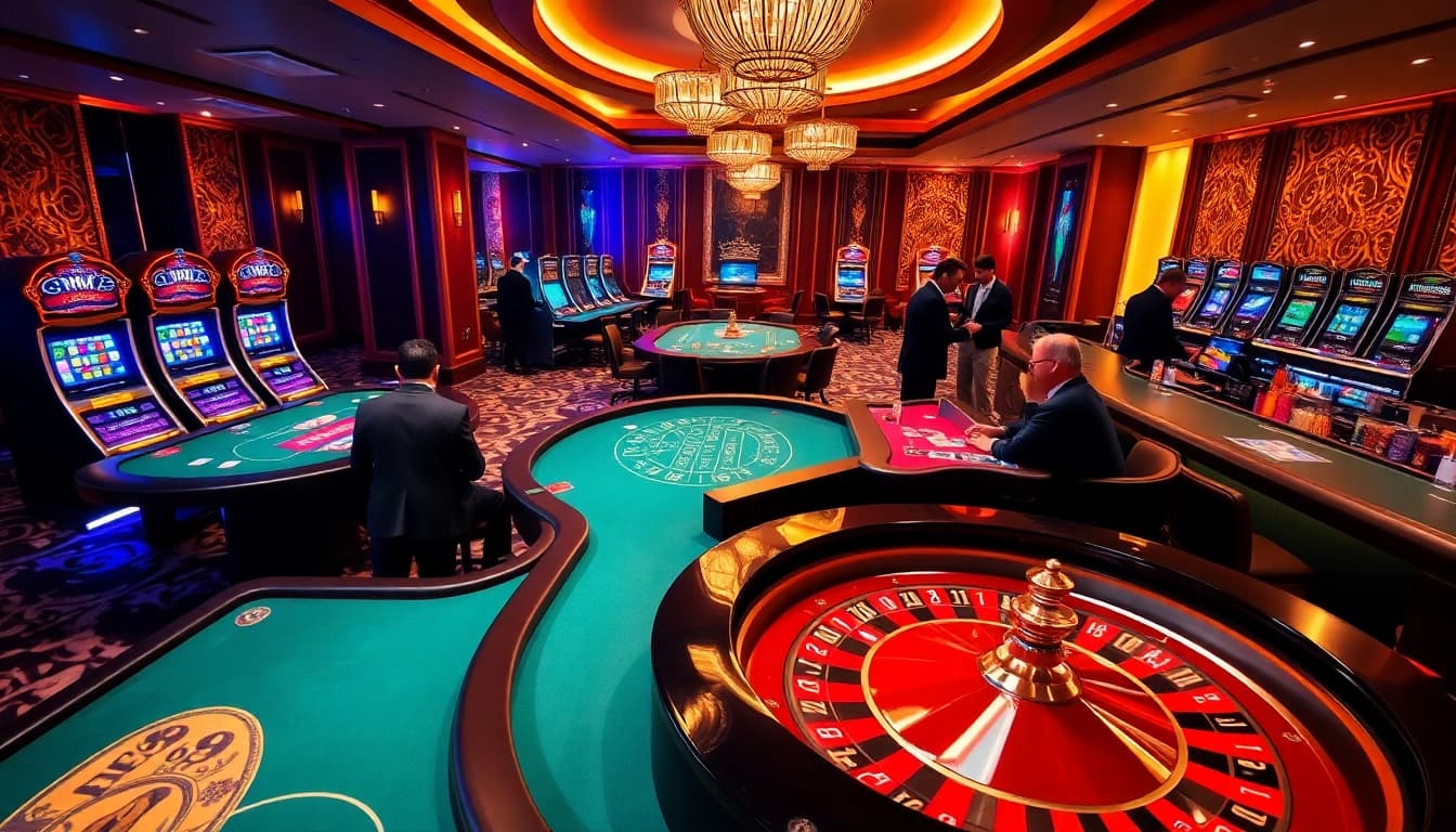 Experience the excitement of mm66 casino with luxurious tables and engaged players.