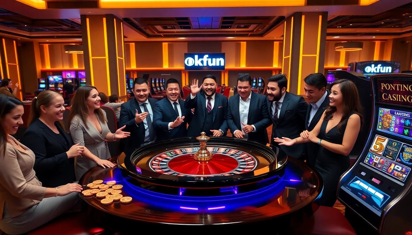 Experience the excitement of okfun casino with engaging players and dazzling games.