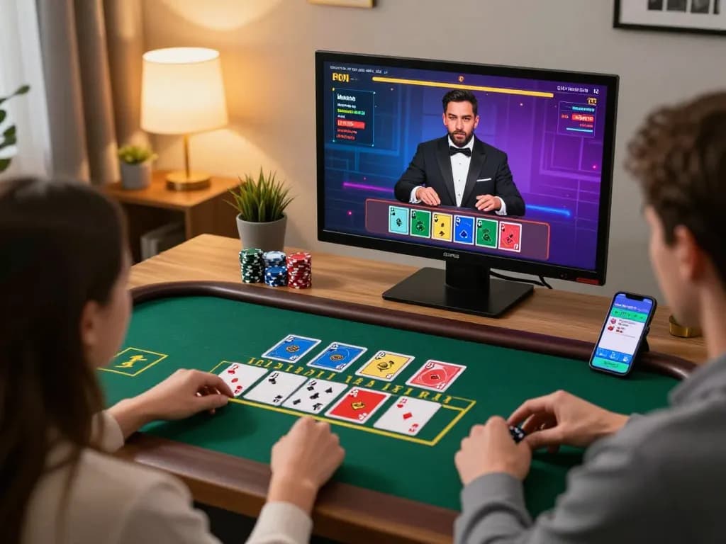 Experience bet789 live dealer blackjack in an immersive home office setting.