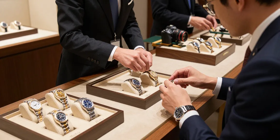 Quality rolex replica watches in a luxury boutique setting with attentive customer service and elegant displays.