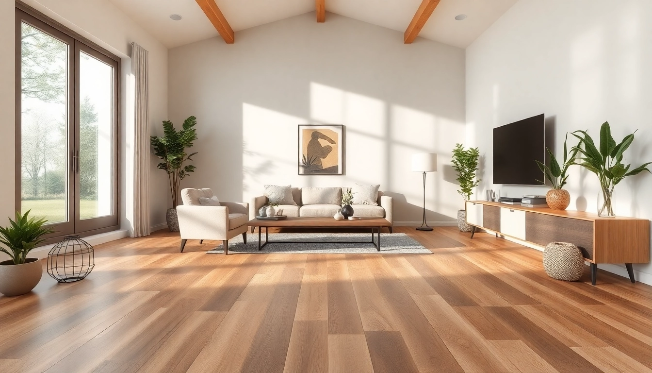 Enhance your home with stunning discount vinyl flooring displayed in a modern living room.