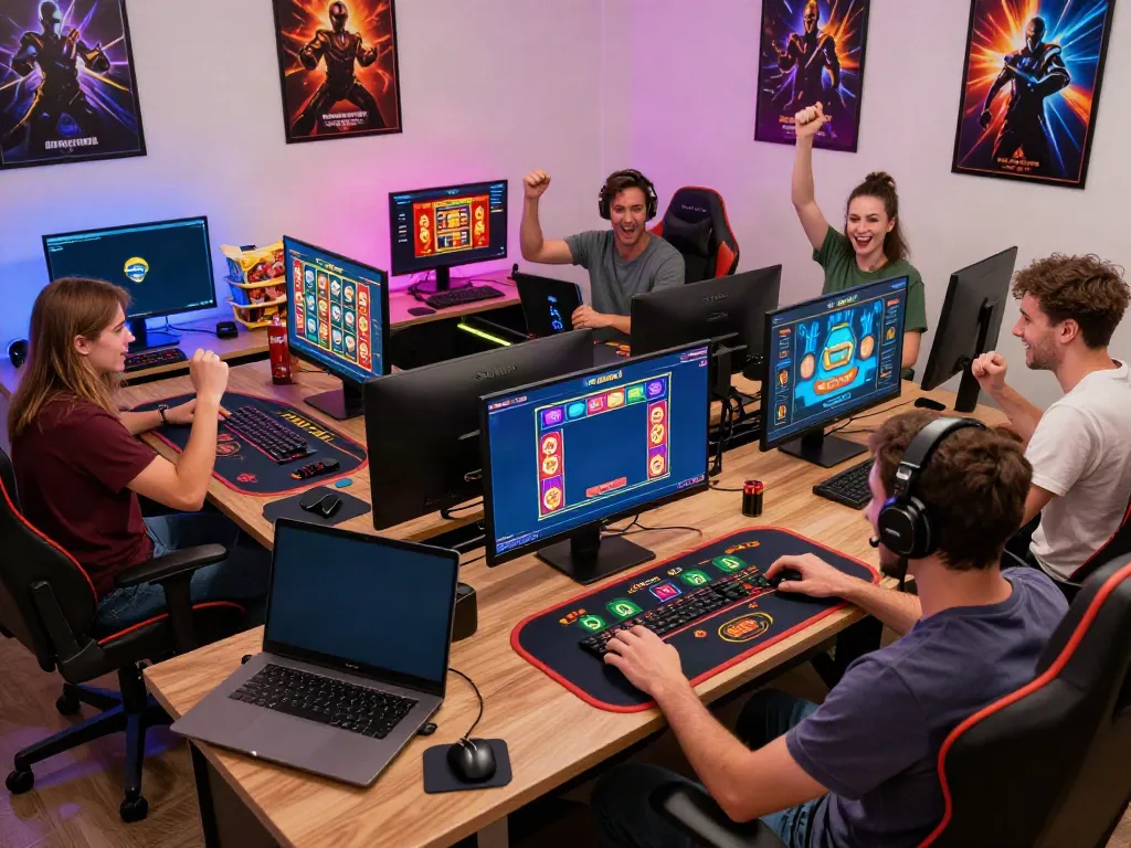 Gamers enjoying an exciting gaming session at casinos not on gamstop.