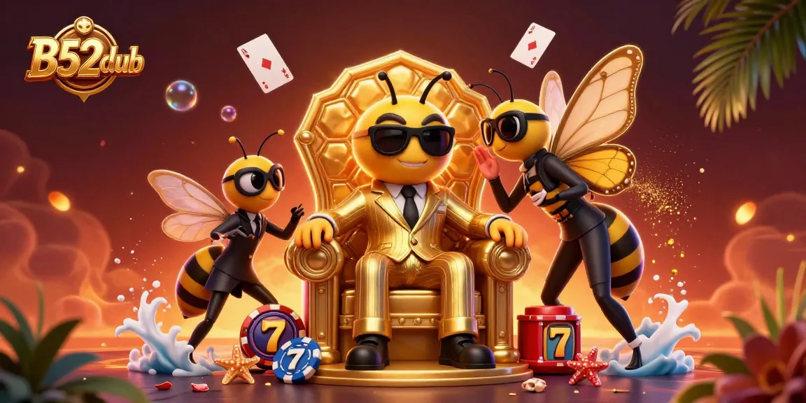 B52club engages players in a vibrant casino scene packed with poker chips and golden elements.