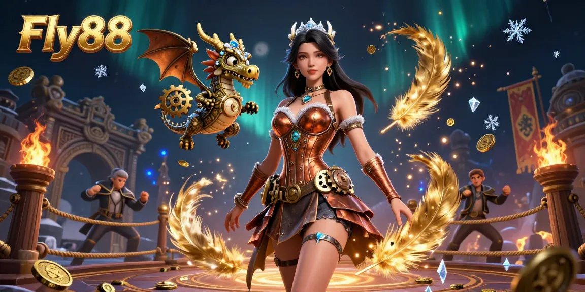 Experience thrilling betting action with Fly88, showcasing an interactive gaming scene filled with stunning characters and vibrant casino elements.