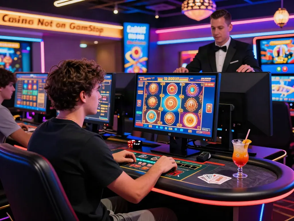 Explore casinos not on gamstop with an engaging online gaming experience featuring vibrant graphics and energetic ambiance.