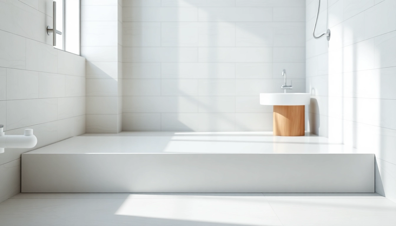 Elegant shower bases featured in a modern bathroom with a sleek design and soft lighting.