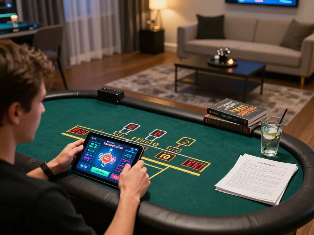 Player enjoying online blackjack gameplay on dh88a with vibrant interface and strategic notes.