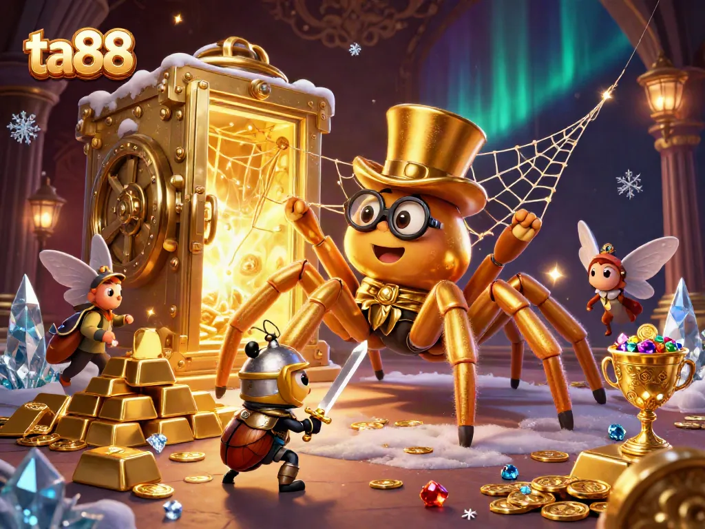 Engage in exhilarating casino play at ta88 with an imaginative scene of golden treasures and characters.