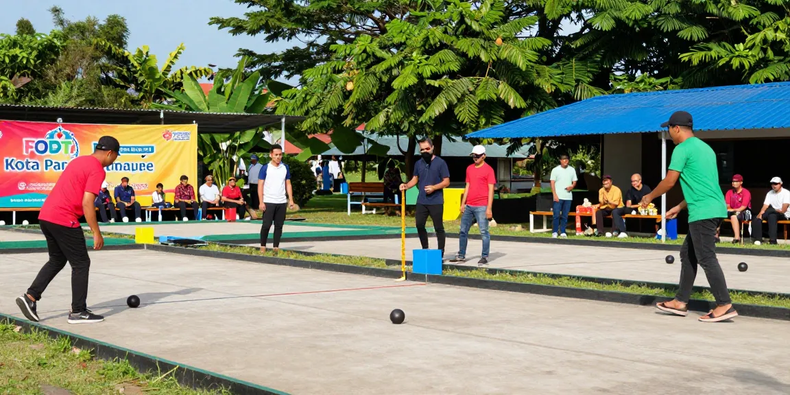 Engaging petanque match at fopikotaparepare.org with players and spectators enjoying the sunny atmosphere.