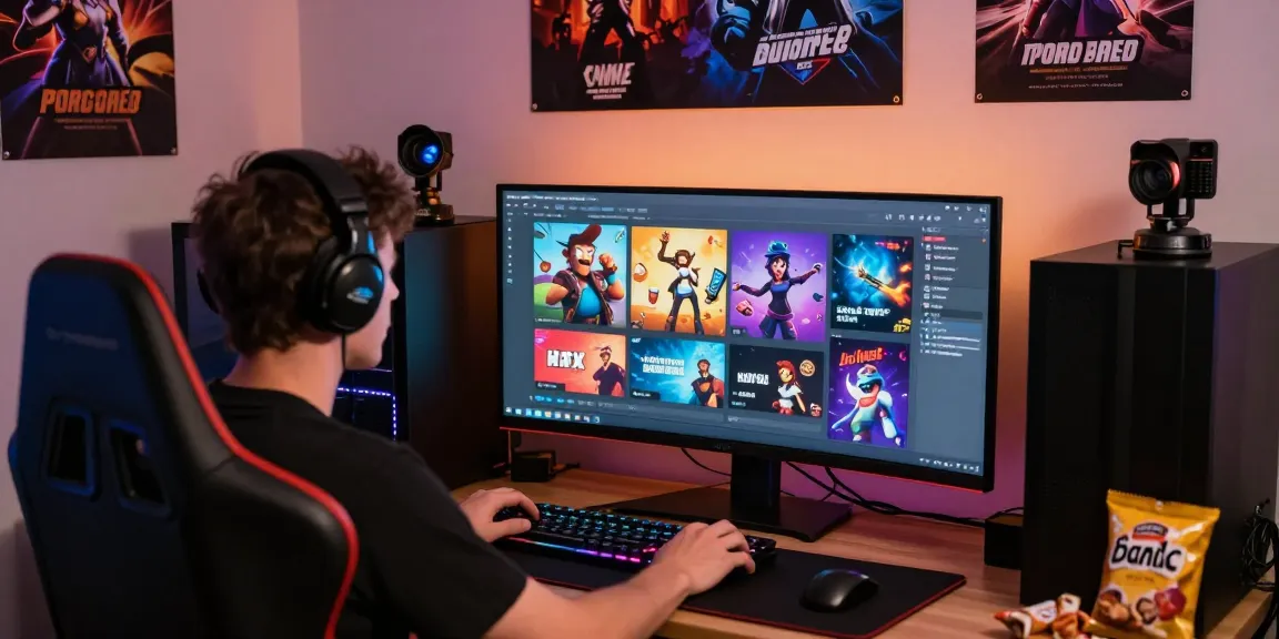 Immersive gaming scene showcasing porn games HTML experience with vibrant graphics and cozy room atmosphere.