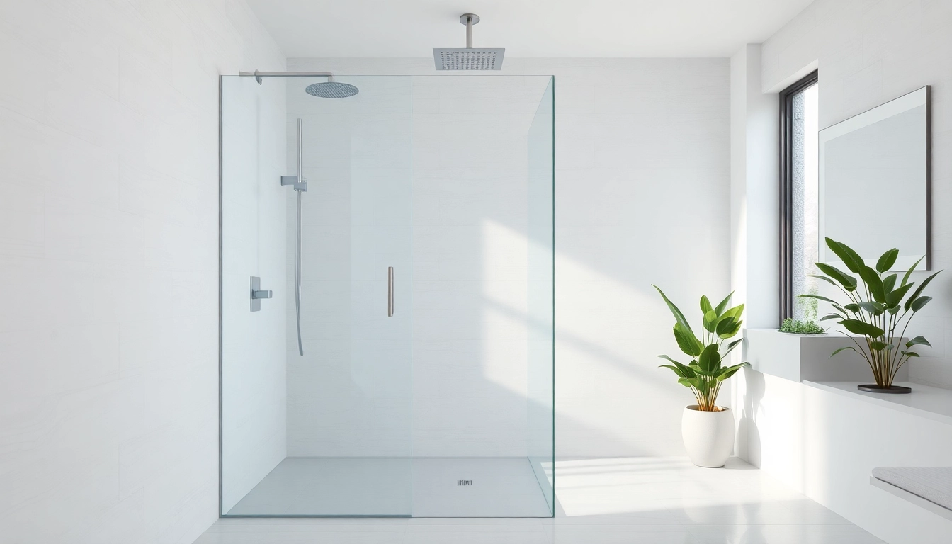 Experience luxurious elegant showers in a serene bathroom with modern design elements.