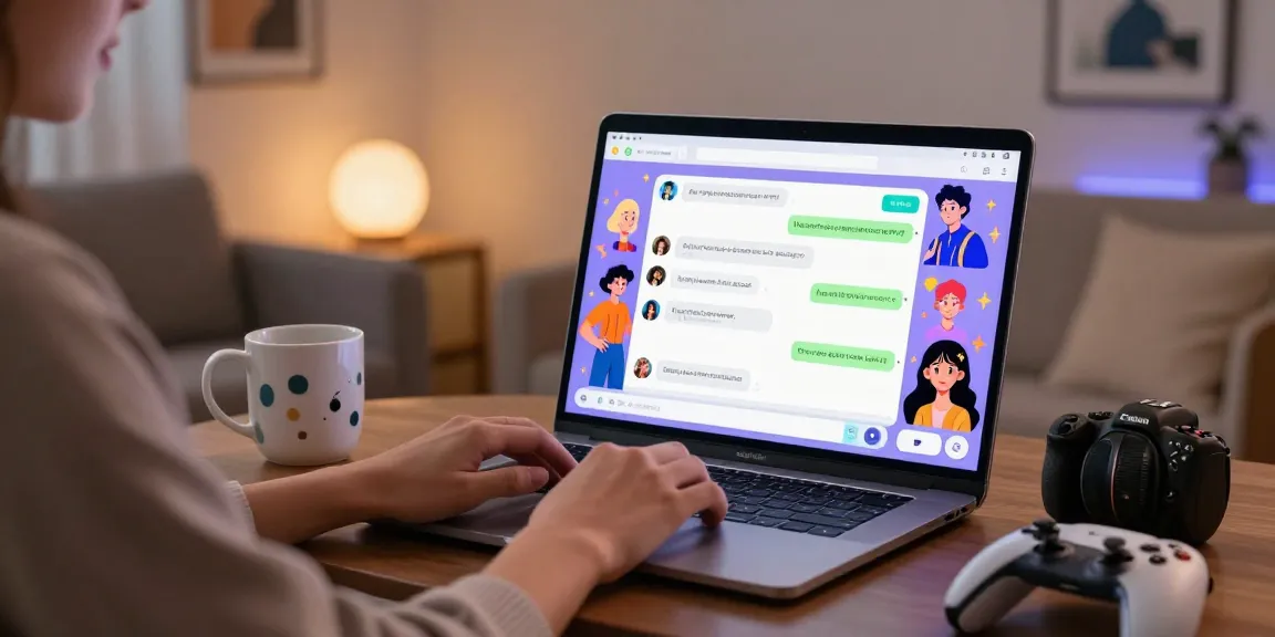 Engaging ai chat hentai conversation in a modern lounge with digital characters.