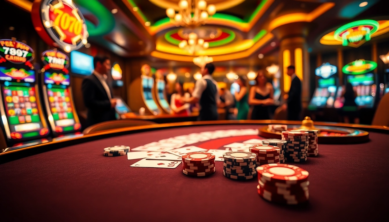 Engaging poker action at 789win.com casino, featuring vibrant chips and cards on a luxury table.