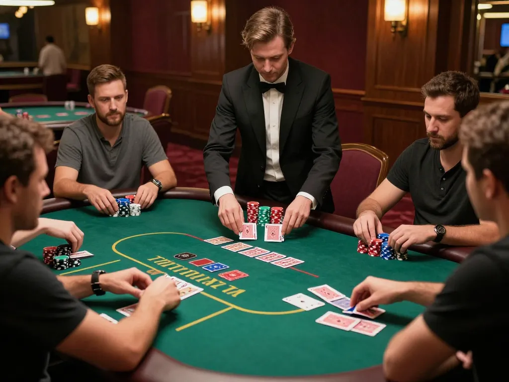 UG88 players winning big at an upscale poker table, showcasing vibrant casino atmosphere