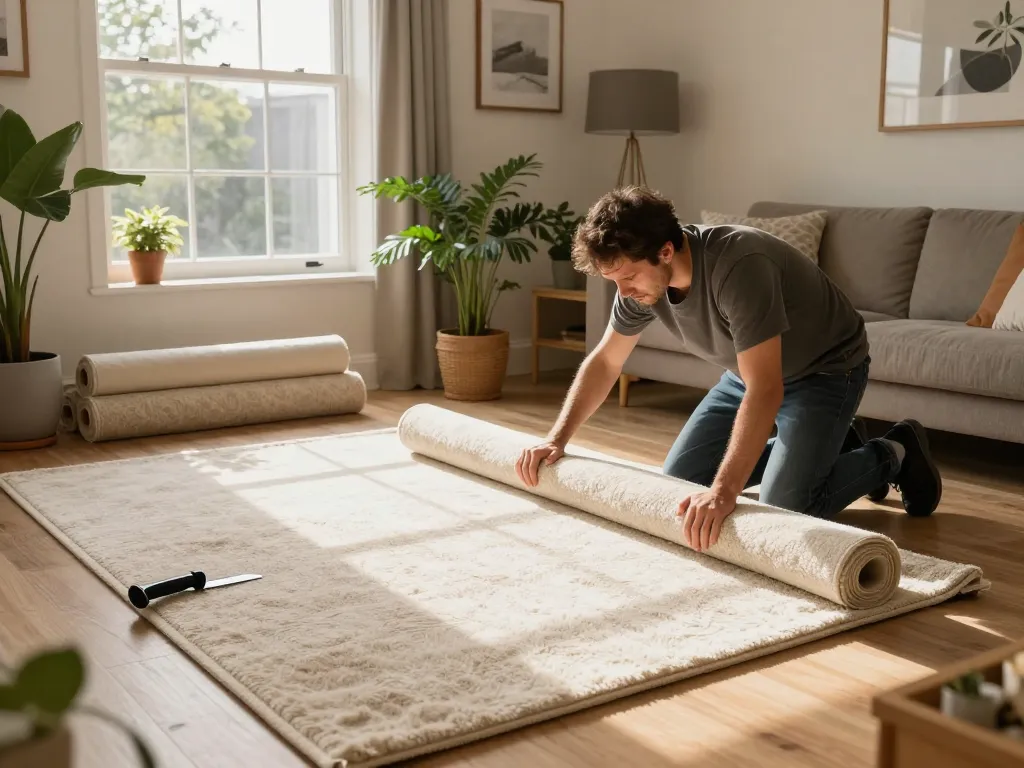 Expert carpet fitting services West London in a cozy home environment.