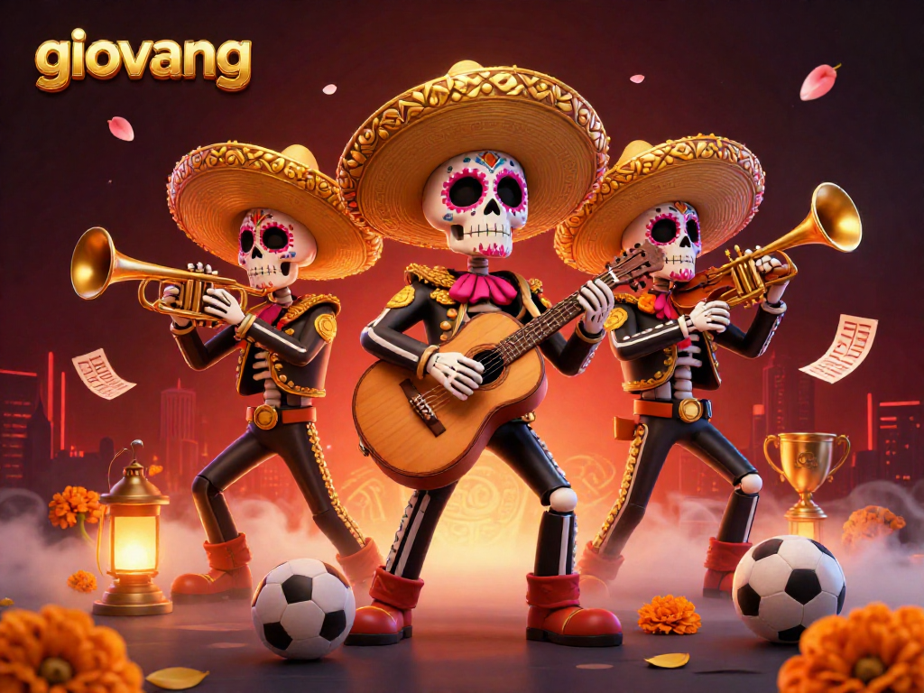 Experience thrilling sports betting with giovang's dynamic mariachi scene amidst vibrant symbols of competition.