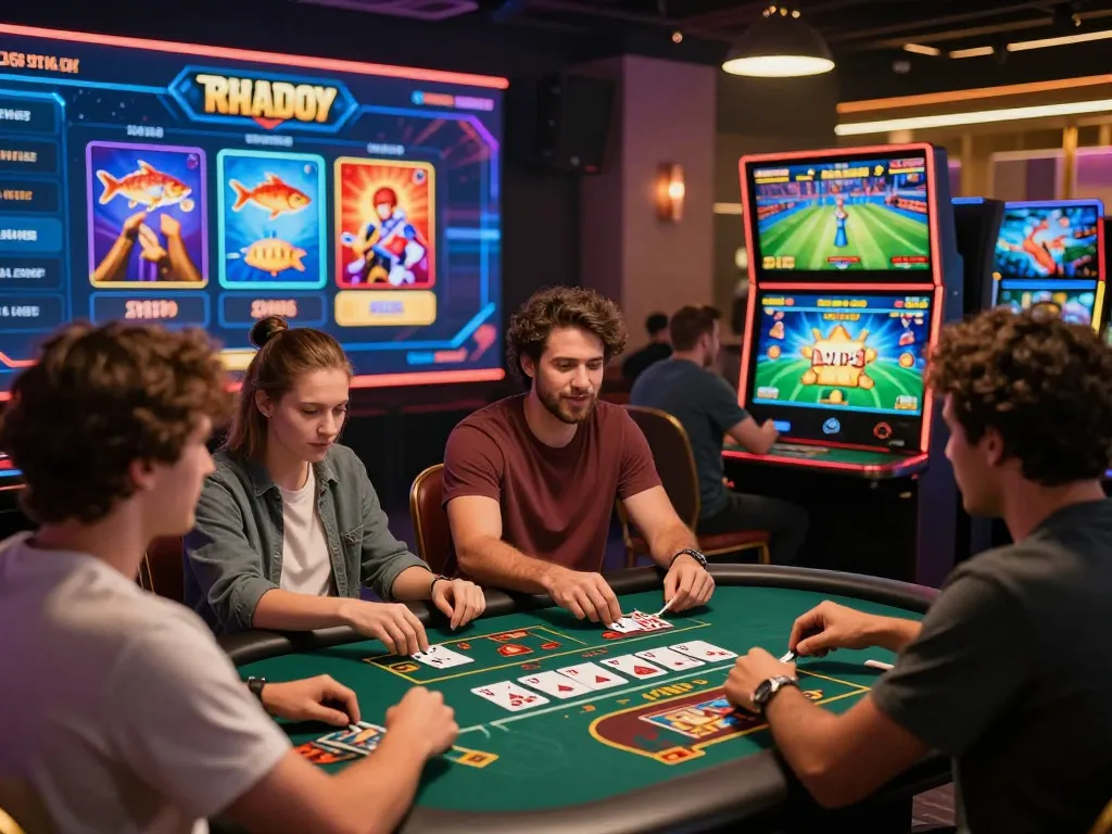 Players enjoying diverse games on the TG88 online gambling platform, showcasing excitement and engagement in gaming.