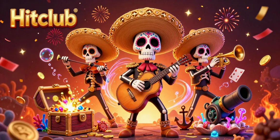 Hitclub's vibrant mariachi band illustrates online gambling excitement with dynamic game elements.