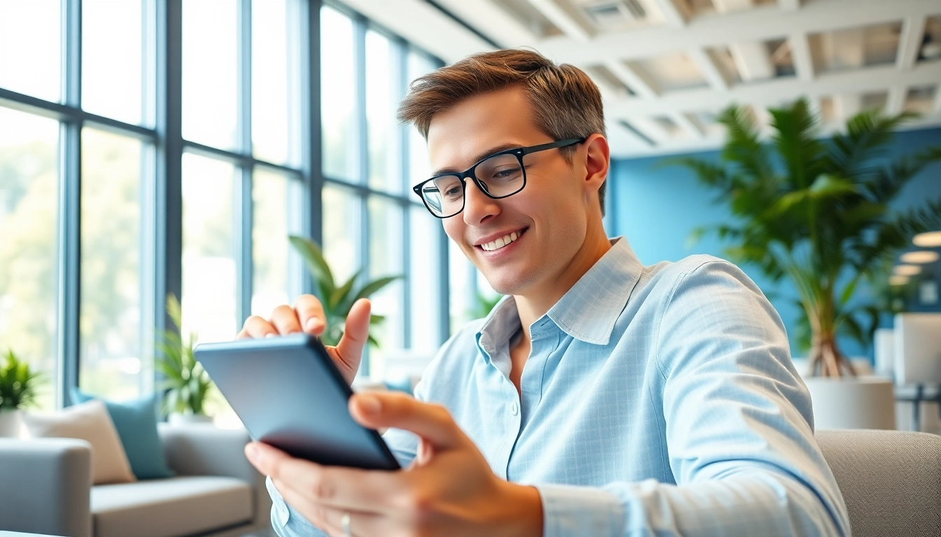 Enhance communication with a cloud based phone system in a bright, modern office.