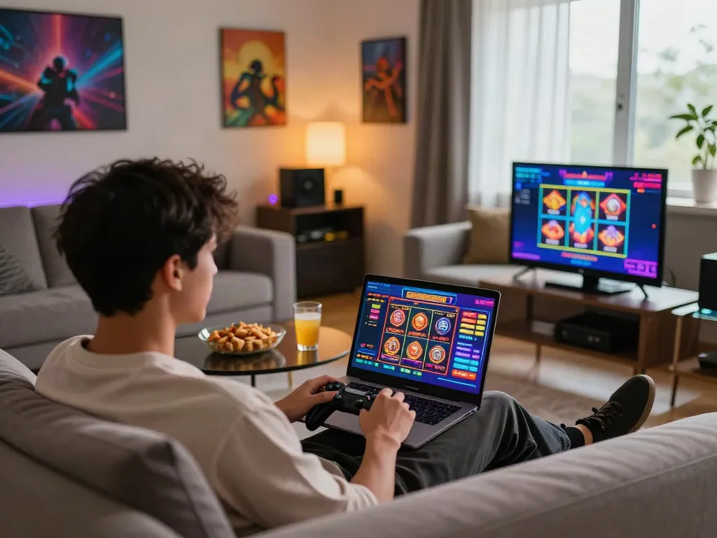 Casinos not on gamstop player enjoying online gaming experience at home