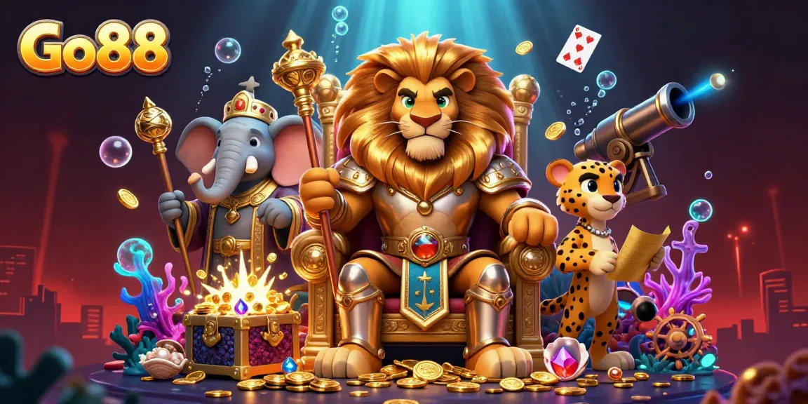 Experience excitement and rewards at Go88 with a vibrant illustration of casino and gaming elements.