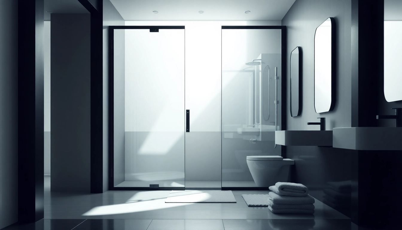 Showcase of black frame shower doors highlighting their modern design and sleek aesthetics.