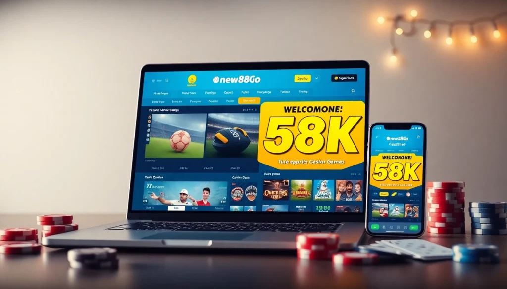 Dynamic online betting experience on new88go.com with vibrant casino games and sports betting.