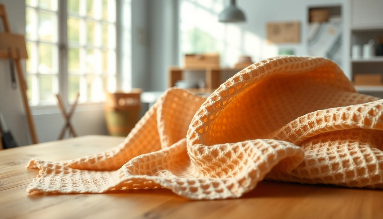 Wafel katoenen stof in focus, perfect voor creatieve projecten met unieke texturen.