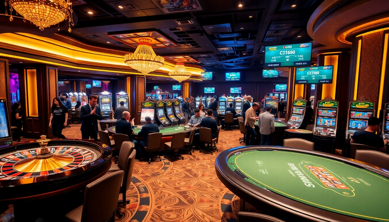 Players engage in thrilling games at C168's luxurious casino venue, showcasing excitement and entertainment.