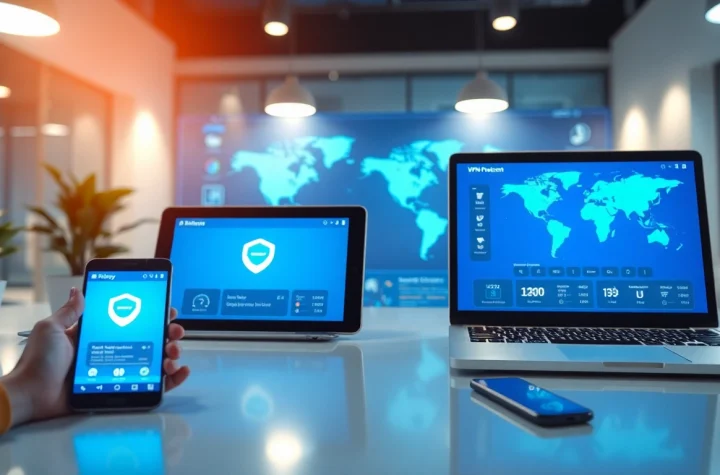 多设备显示的快连官网界面，展现安全且快速的上网连接。