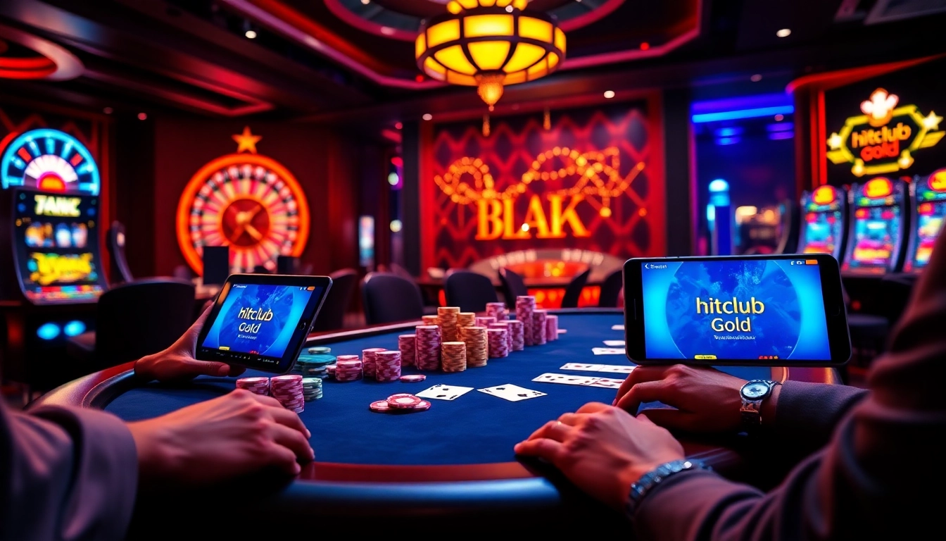 Experience thrilling gaming action at https://hitclub.gold/ with vibrant casino visuals and engaging poker players.