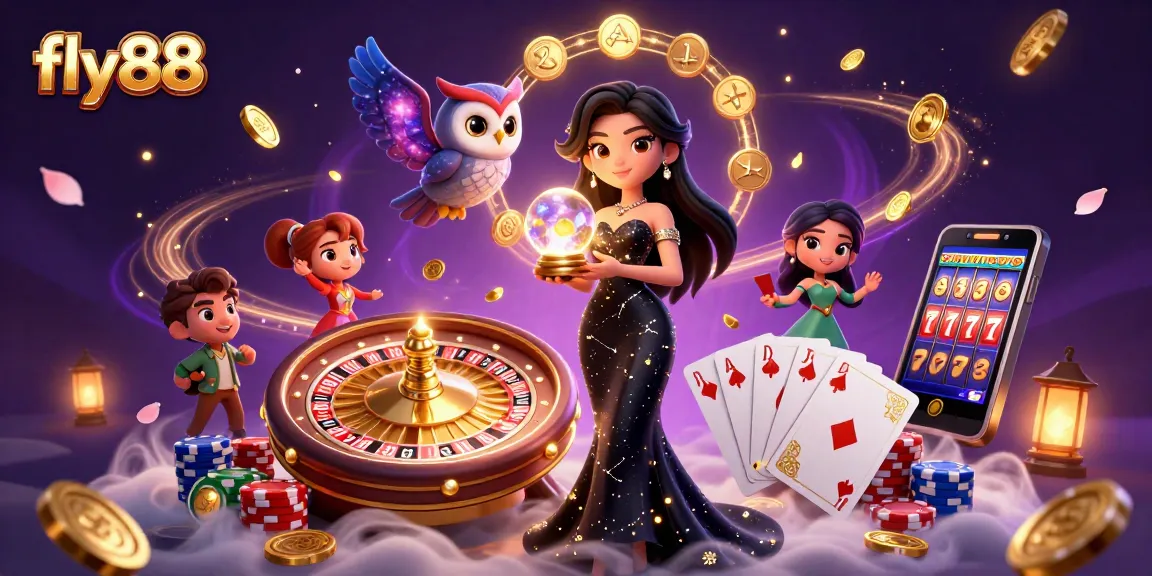 Experience the excitement of fly88 casino with stunning 3D illustrations showcasing vibrant gambling action.