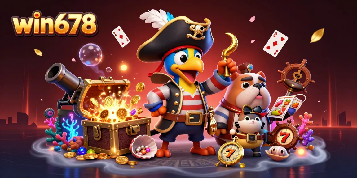 Engage in thrilling gameplay with win678's vibrant casino scene featuring exciting elements and characters.