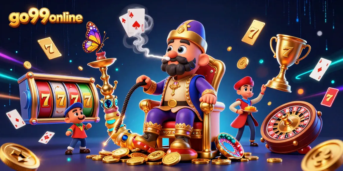 Engage with go99online's vibrant online gaming universe featuring colorful slot machines and dynamic casino elements